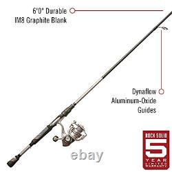 Quantum Throttle II Spinning Reel and Fishing Rod Combo, 20, Silver/Black