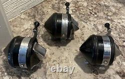 RARE! Vintage ZEBCO Model 33 BLACK SPINNER Reels. Lot Of 3. Circa 1954-1957