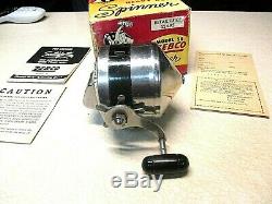 RARE ZEBCO FISHING REEL With BOX HEAVY DUTY SPINNER, MODEL 55 SUPER CLEAN