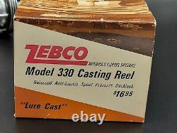 RARE Zebco Model 330 Narrow Spool Lurecast Baitcasting Reel In Original Box