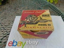 RARE Zebco Spinner Model 33 Spincast Reel WithBox & Manual (HTF) Tulsa, Okla 6/24