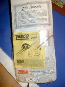 RARE vintage ZEPCO 77 junior reel-n-rod fishing combo UNUSED in package MAN cave