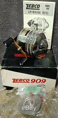 READ 8 Vintage Zebco 909 Spin Cast Reel in Box Collection Group Lot 7/8 Versions