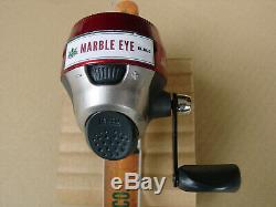 Rare Fox River Brewing Oshkosh Wis. Zebco 202 Fishing Reel Marble Eye tap handle