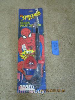 SPIDER MAN TELESCOPIC SPIN CAST COMBINATION FISHING ROD REEL 1995 RED spincast
