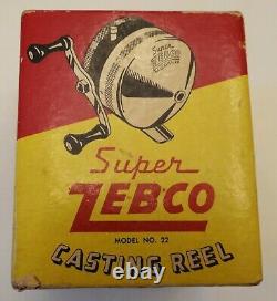 Super ZEBCO Casting Reel Model 22 New Old Stock in Original Box