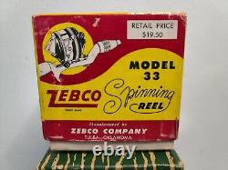 Three, In Box 1950's Fishing Reels 1 Zebco & 2 Pflueger Rockets