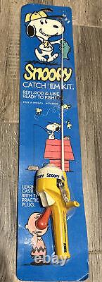 VINTAGE 1988 ZEBCO SNOOPY FISHING POLE NEW IN THE PACKAGE REEL ROD Peanuts USA