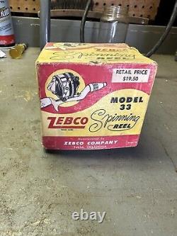 VINTAGE ZEBCO 33 SPINNER REEL With Box And papers