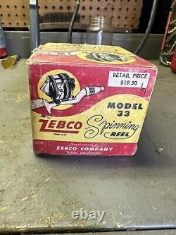 VINTAGE ZEBCO 33 SPINNER REEL With Box And papers