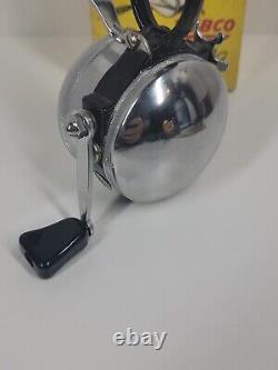 VINTAGE ZEBCO 44 TRIGGER SPIN Fishing Reel with box and papers VG COND