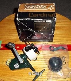 VINTAGE ZEBCO CARDINAL 4 SPINNING FISHING REEL, EXCELLENT IN BOX, SWEDEN beauty