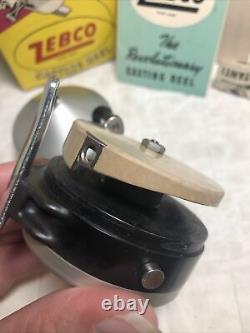 VTG NEW ZEBCO Zero Hour Bomb Co Spin Casting Fishing REEL WithBox Papers TAN Head