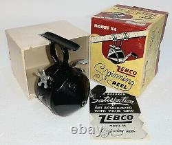 Vintage 1956 New in Box Zebco 1st Version Black 44 Reel Mint Unused Unfished USA