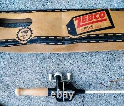 Vintage 1960's Zebco Jr. Model 77 Wood Handle Rod/Reel Combo White & Black- NIB
