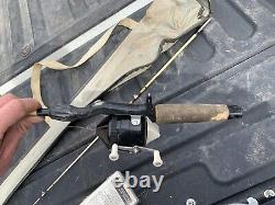 Vintage 1960s Zebco Rod & Reel With Case n lures 1745 sport pak wow! Rare
