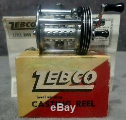 Vintage 1963 Mint in Box Zebco Streamlite Model 310 Level Wind Casting Reel USA