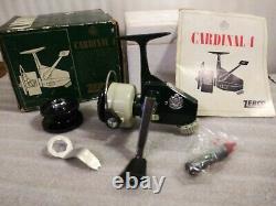 Vintage 1970 Zebco Cardinal 4 Reel With Box etc NEVER USED! S/N 127000