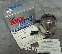 Vintage 1990 Brand New in Box Zebco One Reel Metal Foot Made in USA Awesome Rare