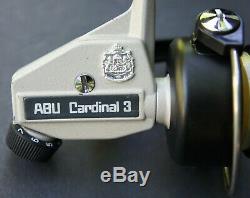 Vintage ABU Cardinal 3 Ultralight Spinning Reel Sweden Tan & Black NICE