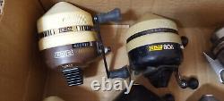 Vintage Lot Of 7 ZEBCO Fishing Reels 808 (4) One classic (1) 20/20 (2) catfish