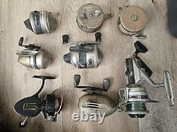 Vintage Lot of 8 Fishing Spin Cast Reels