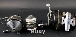 Vintage Mixed Fishing Reels PFlueger Ryobi Bronson Jet Zebco Johnson Lot Of 14