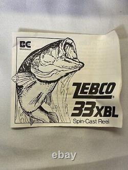 Vintage NEW Zebco 33 XBL Closed Face Reel In Original Box Left OR Right Hand