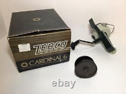 Vintage ZEBCO ABU Cardinal 6 Reel With Box Tool and Papers