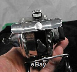 Vintage ZEBCO Model 33 spinning reel New Old Stock orig box chrome/black fishing