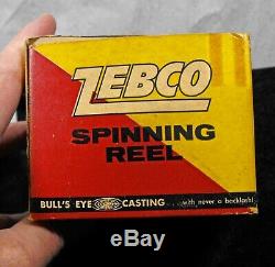 Vintage ZEBCO Model 33 spinning reel New Old Stock orig box chrome/black fishing