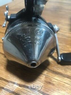 Vintage ZEBCO Model 44 Trigger Spinning Fishing Reel with box and instructions