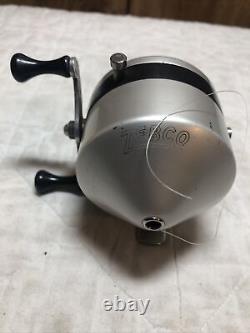 Vintage ZEBCO Zero Hour Bomb Co Spin Casting Fishing REEL WithBox Papers Red Head