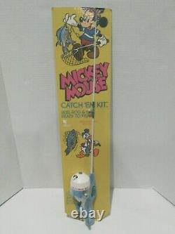 Vintage Zebco 1988 Mickey Mouse Fishing Pole Reel-Rod And Line-New