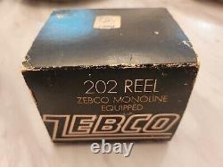 Vintage Zebco 202 Spinning Reel In Original Box With Paperwork Never Used Rare