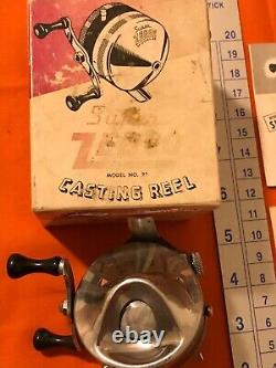 Vintage Zebco 22 Spinner Reel Box Papers USA