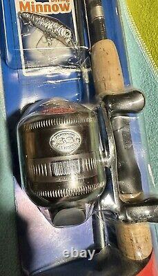 Vintage Zebco 33 Combo Rod And Reel Combo Platinum All Metal With Lures