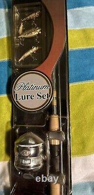 Vintage Zebco 33 Combo Rod And Reel Combo Platinum Lure Set Graphite Rod New