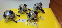 Vintage Zebco 33 Metal Foot Reel Lot Of Four Working Condition # A-70