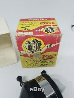Vintage Zebco 33 Spinner Black And Chrome In Original Box And Paper