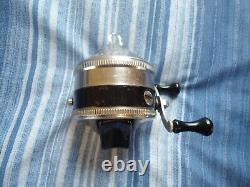 Vintage Zebco 33 Spinner, Older One Large Rivet Foot, Brass Gears With A Box