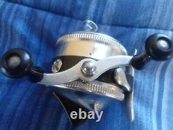 Vintage Zebco 33 Spinner, Older One Large Rivet Foot, Brass Gears With A Box