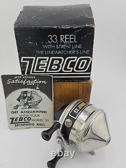 Vintage Zebco 33 Spinning Reel NOS with Box and Manual, Linewatcher's Line