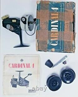 Vintage Zebco Cardinal 4 ABU Fishing Spinning Reel withBox, Spare Spool and Manual