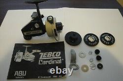 Vintage Zebco Cardinal 4 Fishing Reel With Original Booklet & Spare Parts