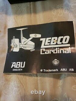 Vintage Zebco Cardinal 4 Spinning Reel Original New Condition. Box, Brochure Etc