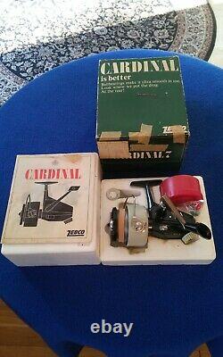 Vintage Zebco Cardinal #7 spinning reel in original box with spare spool and oth