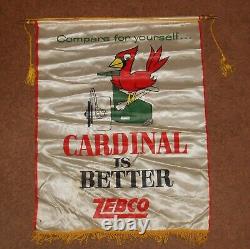 Vintage Zebco Cardinal Spinning Reel Advertising Display Banner/ultra Rare