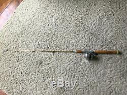 Vintage Zebco Heavy Duty Spinner Model 55 Fishing Reel & Rod
