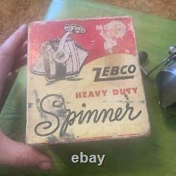 Vintage Zebco Heavy Duty Spinner Reel Model #55 With Original Box Super Nice